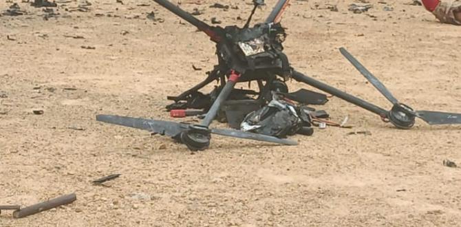 Este drone fue encontrado cerca a donde estaban los cadáveres.