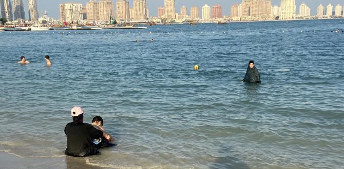 Mujeres árabes en la playa de Doha