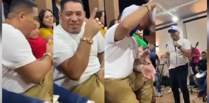 Estas son capturas del vídeo del festejo de Junior Roldán, que circuló en redes sociales.
