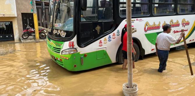 buses inundaciones