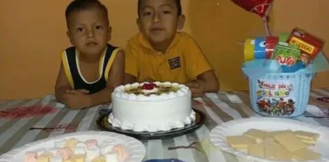 Deiker junto a su hermano de 9 años, en la celebración del Día del Niño, el año pasado.