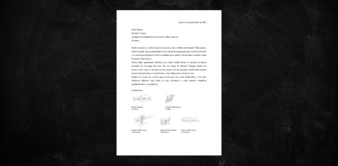 El 1 de septiembre de 2023, Vanegas publicó esta carta y se empezó a mostrar como defensor de la familia.