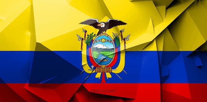 Bandera de Ecuador en arte geométrico.