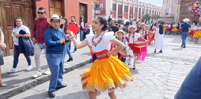 Estudiantes participaron en el desfile por las fiestas de Cuenca.
