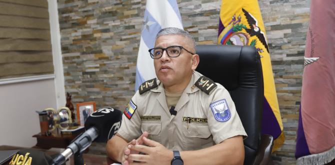 El coronel Roberto Campoverde, jefe subrogante de la zona 8.