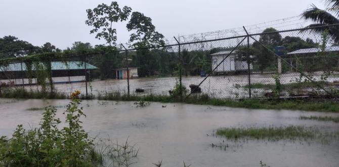 Sector inundado por la fuerte lluvia en Esmeraldas.
