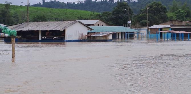 Escuela San Gregorio quedó bajo el agua.