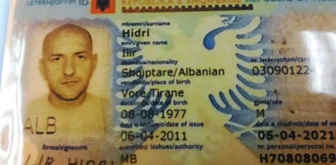 El pasaporte del albanés Hidri Ilir, al que EXTRA tuvo acceso.