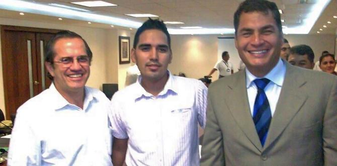 Rafael Correa pacificó las pandillas. Aquí está junto a Leandro Norero (centro), quien lideraba a los Ñetas. Él fue asesinado el 3 de octubre de 2022.