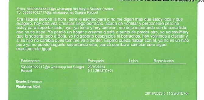 El chat que consta en el expediente, en el que Mayra Salazar se refiere a su pareja.