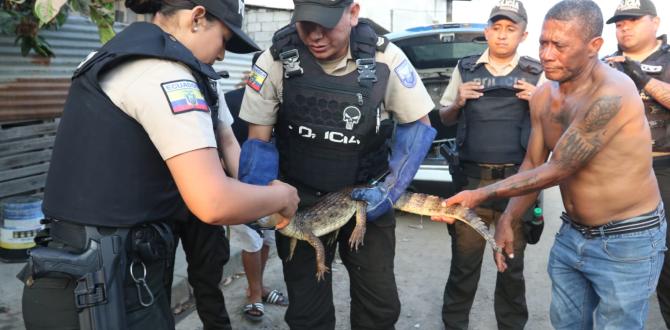 El animal fue entregado a la Policía Ambiental.