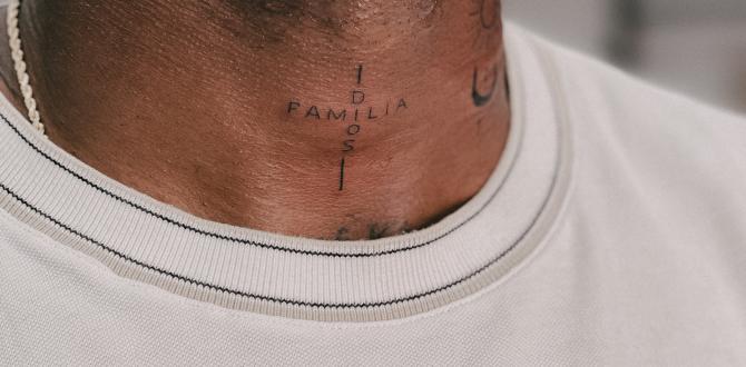 Gustavo Vallecilla y su tatuaje en el cuello.