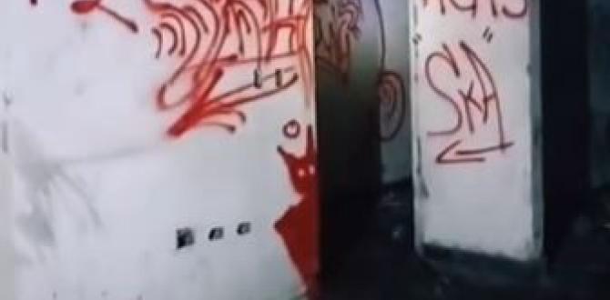 Los extraños grafitis rojos que descubrió en un abandonado edificio de Guayaquil.