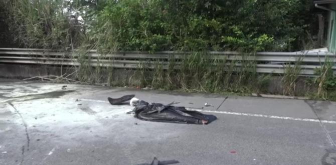 El cuerpo de la víctima quedó destrozado en la carretera.