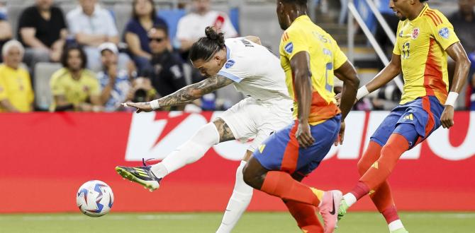 Darwin Núñez, durante el juego con Colombia el 10 de julio de 2024.