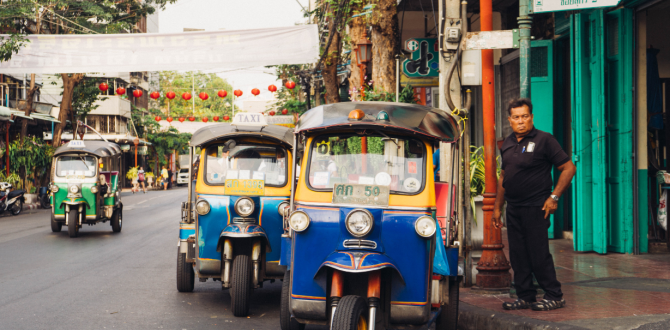 Tricimotos, medio de transporte en Bangkok.