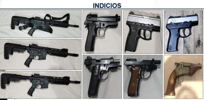 Este armamento también fue mostrado como parte de las evidencias