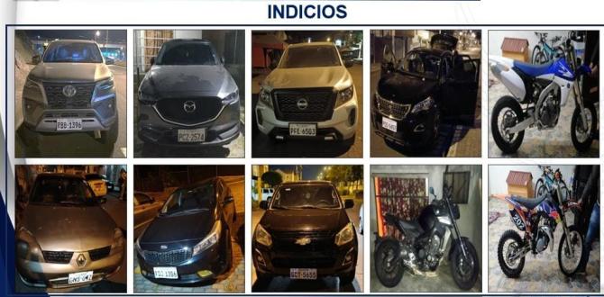 Los vehículos incautados en la operación policial.