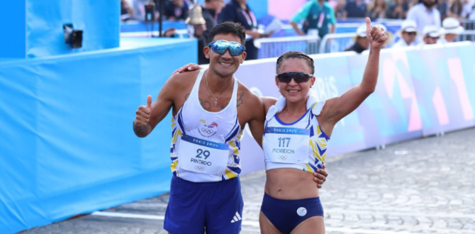 Daniel Pintado y Glenda Morejón se abrazaron tras el triunfo.