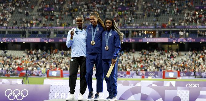 Ceremonia de entrega de medallas en el Stade de France .