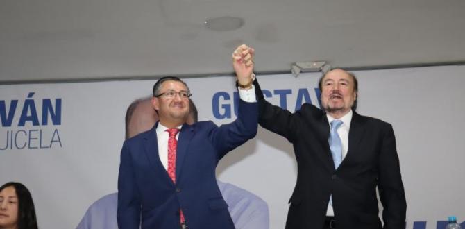 Iván Saquicela (izq.) es el candidato presidencial de Democracia Sí, para las elecciones de 2025 en Ecuador