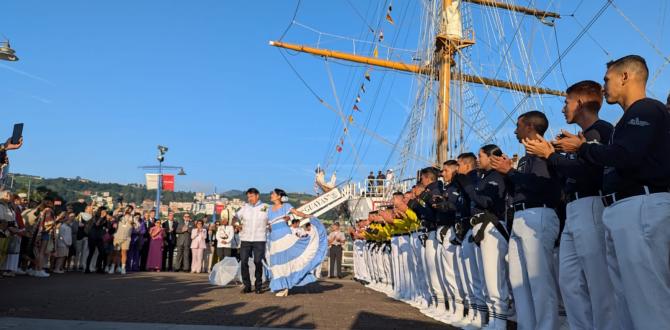 Llega del Buque Guayas a Bilbao, España.