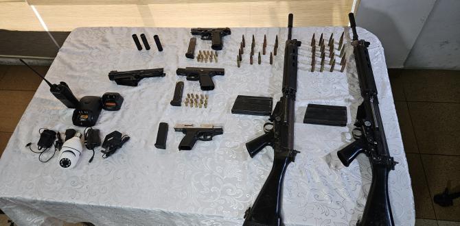 Armas incautadas en operativo en Progreso