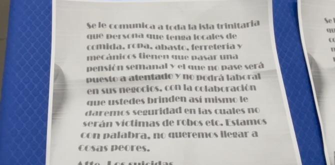 Dejan panfletos con amenazas en la Isla Trinitaria