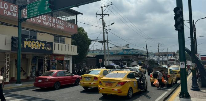 Caos vehicular en Portoviejo debido al apagón nacional de este 7 de septiembre.