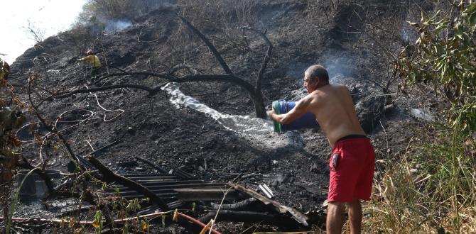 Habitantes del sector intentaron apagar las llamas con baldes de agua.