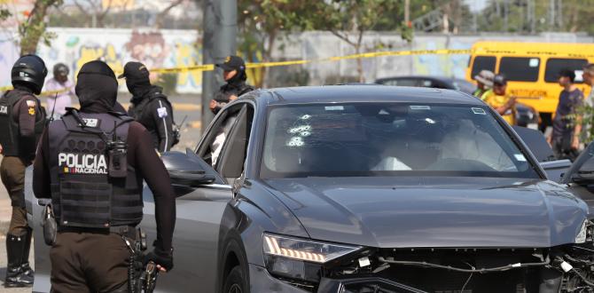 Balacera en la vía a Daule contra vehículo Audi de alta gama