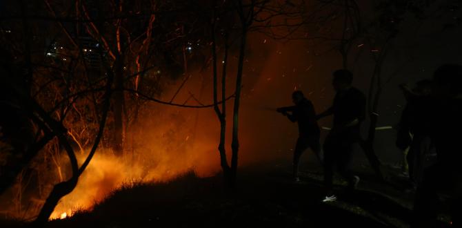 Moradores del sector llevan varias horas combatiendo el fuego.