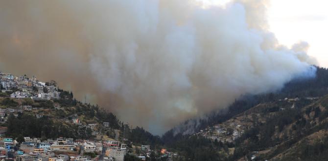 Humaradas dejaron verse en Quito por los incendios forestales.