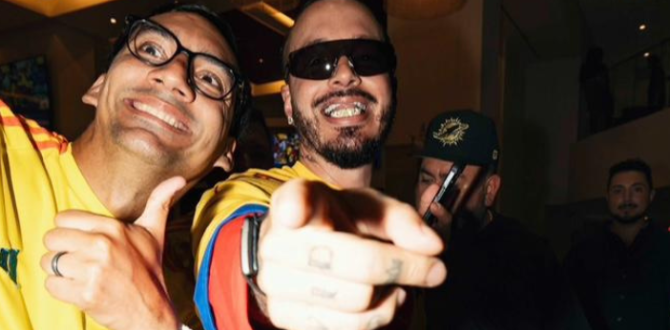 Raynner junto a J Balvin.