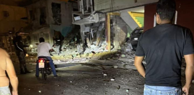 Con explosivos fue destruida una casa en Machala.