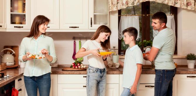 Familia en la cocina