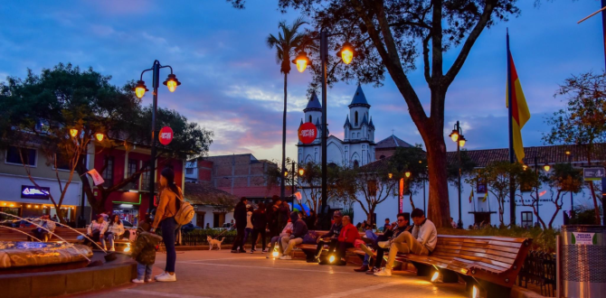 Turistas en el parque de San Blas en Cuenca.