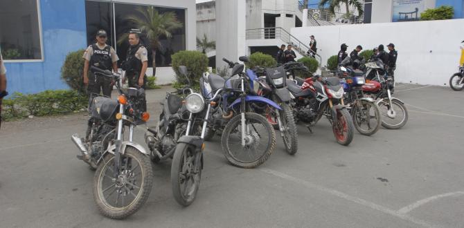 Motocicletas retenidas en Durán.