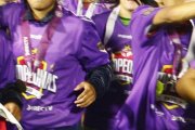 Las jugadoras de El Nacional realizaron la tradicional vuelta olímpica en la cancha del estadio Atahualpa, como monarcas de la Superliga femenina.