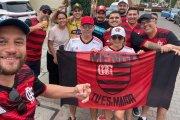 La familia Marazita Román celebraron el triunfo del club Flamengo junto a los brasileños que se hospedaron en su domicilio.