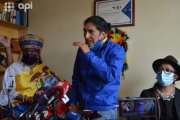 El excandidato presidencial brindó hoy una rueda de prensa en Cuenca.