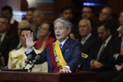 El Legislativo retoma el debate sobre el pedido de la bancada del correísmo que activó el artículo 130 de la Constitución sobre la remoción presidencial por crisis política. Presidente Guillermo Lasso durante su intervención en el informe de labores a la nación en el pleno de la Asamblea. Quito 24 de mayo del 2022 Agencia ( ag - expreso ag extra ). HENRY LAPO