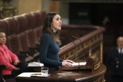 La ministra de Igualdad, Irene Montero, interviene durante el pleno que este jueves se celebra el Congreso.