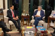 El senador estadounidenses Marco Rubio en una vista a Ecuador junto al Presidente, Guillermo Lasso