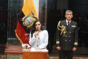 La vicepresidenta del Ecuador, Verónica Abad, en declaración a medios de comunicación.