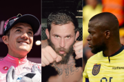 El ciclista Richard Carapaz, el peleador 'Chito' Vera y el futbolista Enner Valencia, representantes del deporte ecuatoriano.