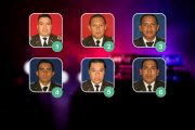 1. Corornel Mazón. 2. Mayor Ruiz. 3. Cabo Leal. 4. Cabo García. 5. Sargento Paredes. 6. Cabo Chauca.