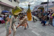 La coreografía ganadora recorrió las principales calles del cantón e hizo referencia al cuidado de la selva.