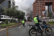 Un cierre se registró en la avenida Amazonas, norte de Quito.