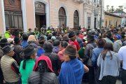En Chimborazo, la marcha es liderada por el Seguro Social Campesino.